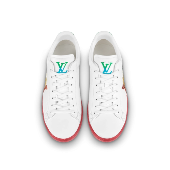 Discounted Louis Vuitton Luxembourg Samothrace Sneaker - White, Calf leather and strass for Men!