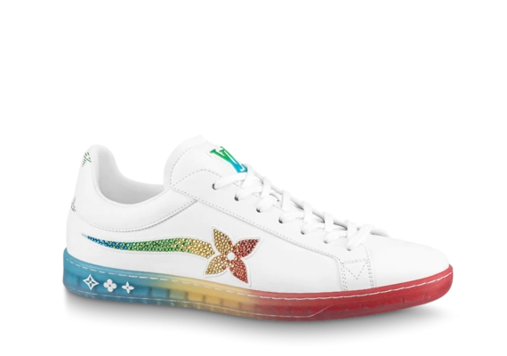 Shop Louis Vuitton Luxembourg Samothrace Sneaker - White, Calf leather and strass for Men and get Discount!