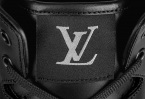 Louis Vutton Rivoli Sneaker Boot Monogram Embossed Grained Calf Leather Black