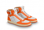 Louis Vutton Rivoli Sneaker Boot Monogram Grained Calf Leather Orange