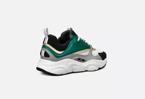 B22 Sneaker - Black/Green, White and Gold-tone