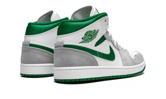 Air Jordan 1 Mid SE - Grey / Pine Green / White