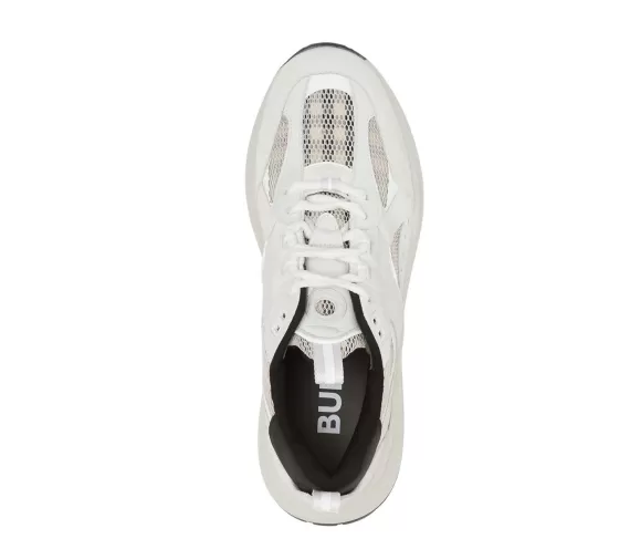 Burberry check mesh low-top white sneakers