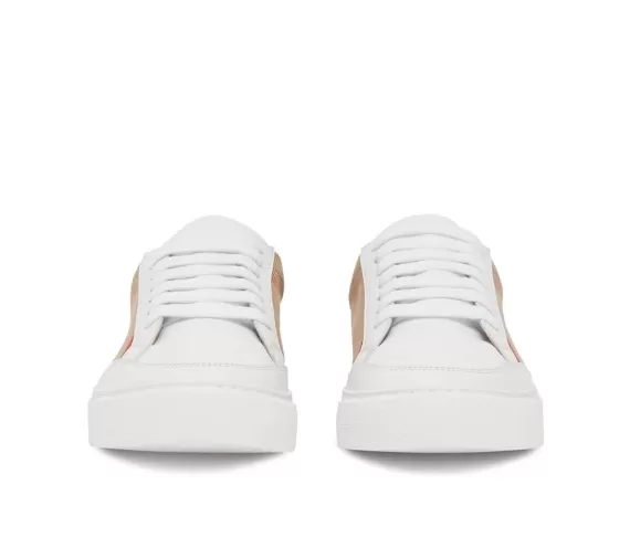 House Check low-top white sneakers